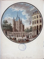 Paris, Ansicht des Tempelturms - in „Malereische Ansichten der Hauptgebäude von Paris“ von Sergeant