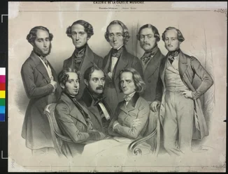 Gruppe berühmter Pianisten