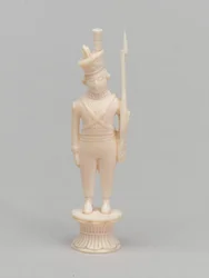 Weißer Bauer, Schachfigur, Indien, ca. 1820