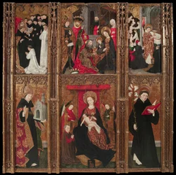 Altarbild der Jungfrau, des Heiligen Augustinus und des Heiligen Nikolaus von Tolentino