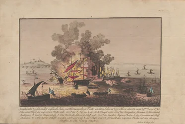 Seeschlacht zwischen der russischen und der osmanischen Flotte im Schwarzen Meer am 28. und 29. Juni 1788, 1788.