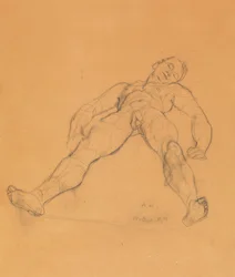 Anton Kolig Liegender männlicher Akt