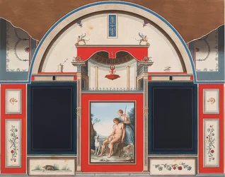 Wandgemälde eines römischen Hauses auf dem Gelände der Villa Negroni in Rom, Venus und der verwundete Adonis. 1778