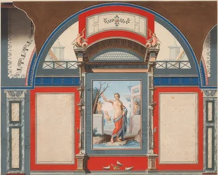 Wandgemälde eines römischen Hauses auf dem Gelände der Villa Negroni in Rom, Venus mit Eroten. 1778
