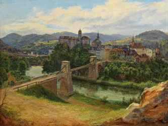 Blick auf die Stadt Loket in der Tschechischen Republik (Elbogen an der Eger)