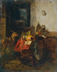 Bauernzimmer mit einem Stillleben