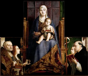 Altarbild von San Cassiano: Jungfrau und Kind umgeben von Heiligen Nikolaus von Myra oder Bari (270-345), Maria Magdalena, Heilige Ursula und Heilige Dominica