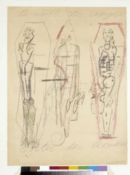 Der Aufstand der Engel, die aus dem Limbus kommen. Zeichnung von Antonin Artaud (1896-1948)