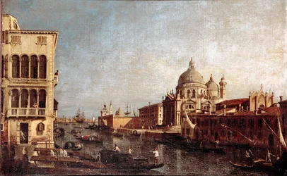 Ansicht der Kirche Salute in Venedig. Gemälde aus der Werkstatt von Giovanni Antonio Canal, genannt il Canaletto, 1740-1750
