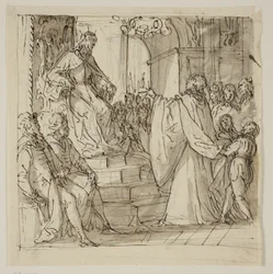Ein Botschafter der Familie Barbarigo wird von einem König empfangen. Studie für ein Fresko in der Villa Barbarigo, Noventa Vicentina