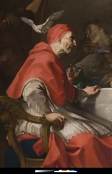 Heiliger Gregor begrüßt Jesus den Pilger (Detail) 1729-1731