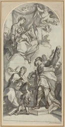 Die Madonna und das Kind in Herrlichkeit mit den Heiligen Gregor dem Großen und Andreas