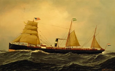 Dampfschiff Schiedam in rauer See