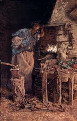 Die goldene Hochzeit des Schmieds (El herrero en bodas de oro). Gemälde von Antoni Munoz i Degrain (1841-1924). Öl auf Leinwand