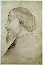 Kaiser Sigismund von Luxemburg (1368-1437), im Profil nach links. Zeichnung von Antonio di Puccio Pisano dit Pisanello (vor 1395-1455)