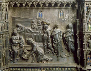 Die Geburt Johannes des Täufers. Silberrelief