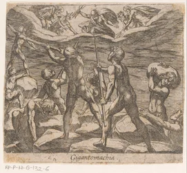 Die Riesen versuchen den Olymp anzugreifen