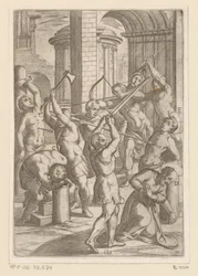 Folter mit Schwert, Speer und Pfeil und Bogen (Martyrien der christlichen Märtyrer)