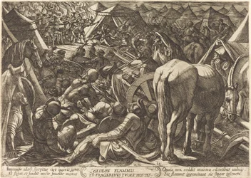 Gideon erschreckt seine Feinde in ihrem Lager