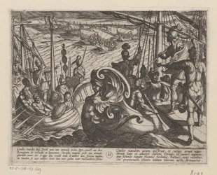 Niederländische und römische Schiffe am Rhein