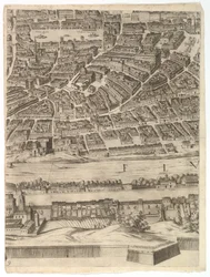 Plan der Stadt Rom: Blatt 9 mit der Piazza Navona, dem Campo di Fiore und dem Sant..., 1645