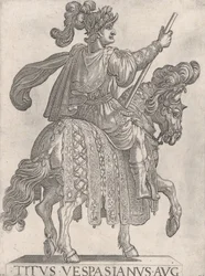 Platte 11: Titus Vespasian zu Pferd nach rechts aus den 