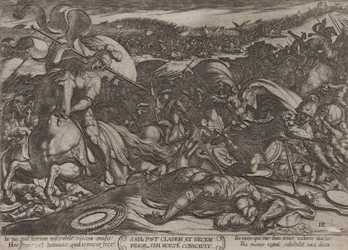 Platte 18: Sauls Selbstmord nach seiner Niederlage gegen die Philister, aus 