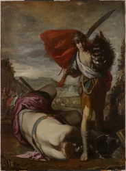 David mit dem Kopf von Goliath
