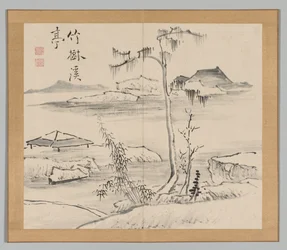 Doppelalbum mit Landschaftsstudien nach Ikeno Taiga, Band 2 Blatt 24, 18. Jahrhundert