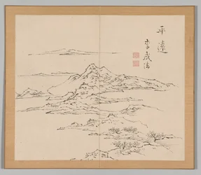 Doppelalbum mit Landschaftsstudien nach Ikeno Taiga, Band 2 Blatt 8, 18. Jahrhundert