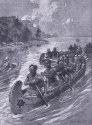 Die Reise, die zum Standort von Quebec führte, Illustration aus Cassells Romance of Famous Lives, ca. 1940