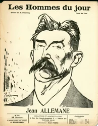 Cover von „Les Hommes du jour“, Satirisch in Schwarz-Weiß
