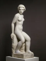 Nacktes Mädchen und Drapierung