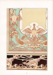 Jugendstil-Ornamentrahmen mit Vogelmotiven
