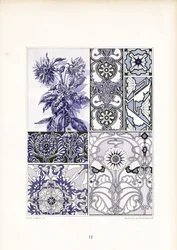 Kornblumen-Ornamentstudien in Blautönen