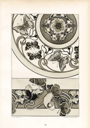 Ornamentale Schmetterlingsmotive im monochromen Design