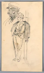 Zwei Skizzen von Männern