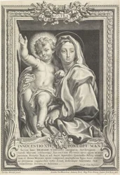 Maria mit dem Christuskind Spes Nostra Salve (Titel auf Objekt)