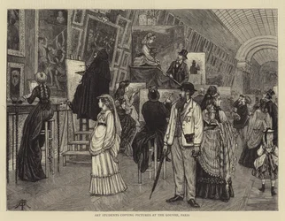 Kunststudenten kopieren Bilder im Louvre, Paris