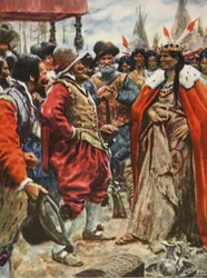 Die Krönung von Powhatan, Illustration aus 