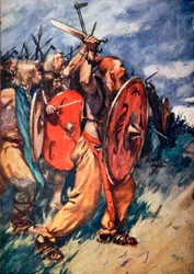 Schlacht im Teutoburger Wald, Deutschland, 9 n. Chr., 1913
