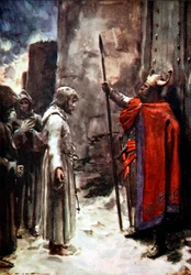 Heinrich IV. von Deutschland vor den Toren von Canossa, Italien, 1077, 1913