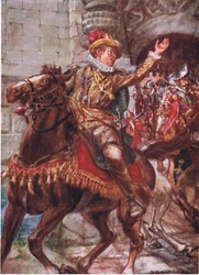 Da ist eure Stadt, meine Jungs. Geht und nehmt sie in Besitz, Illustration aus Romance of History: The Netherlands, 1920er Jahre