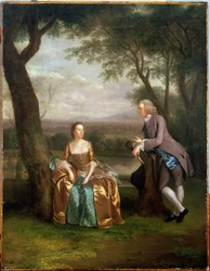 Porträt eines Paares, möglicherweise Daniel und Mary Swaine von Leverington Hall, Isle of Ely, Cambridgeshire