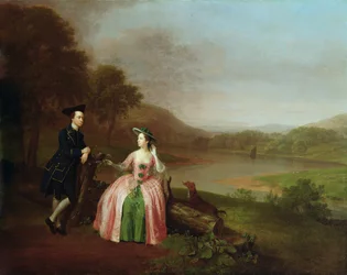 Sir George und Lady Strickland im Garten von Boynton Hall, nahe Bridlington, Yorkshire