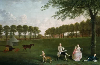 Sir John Shaw und seine Familie im Park von Eltham Lodge, Kent