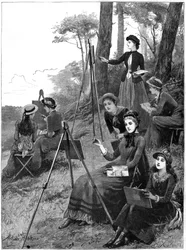 Ein Damen-Skizzierclub, 1885