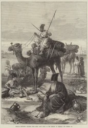 Persische Skizzen, Pilger mit ihren Toten auf dem Weg zu den Schreinen von Kerbala und Meshid Ali