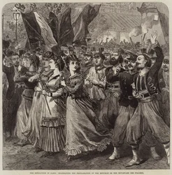 Die Revolution in Paris, Feier der Proklamation der Republik auf dem Boulevard des Italiens