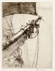 Hoch oben mit Segeln